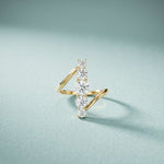 2.00 Ct Round Cut Moissanite Floating Chevron Ring for Women
