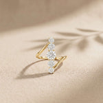 2.00 Ct Round Cut Moissanite Floating Chevron Ring for Women