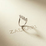 2.00 Ct Round Cut Moissanite Floating Chevron Ring for Women