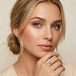 2.00 Ct Round Cut Moissanite Floating Chevron Ring for Women