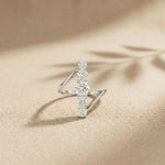 2.00 Ct Round Cut Moissanite Floating Chevron Ring for Women