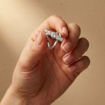 2.00 Ct Round Cut Moissanite Floating Chevron Ring for Women
