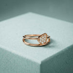 0.15 Ct Round Cut Moissanite Bezel Teardrop Open Ring for Women