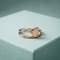 0.15 Ct Round Cut Moissanite Bezel Teardrop Open Ring for Women