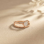 0.15 Ct Round Cut Moissanite Bezel Teardrop Open Ring for Women