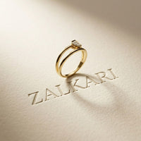 0.15 Ct Round Cut Moissanite Bezel Teardrop Open Ring for Women