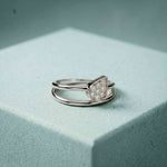 0.15 Ct Round Cut Moissanite Bezel Teardrop Open Ring for Women