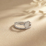 0.15 Ct Round Cut Moissanite Bezel Teardrop Open Ring for Women