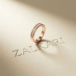 1.00 Ct Princess Cut Moissanite Channel Set Ring for Women Rose Gold