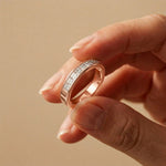 1.00 Ct Princess Cut Moissanite Channel Set Ring for Women Rose Gold