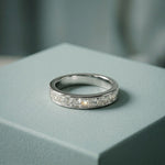1.00 Ct Princess Cut Moissanite Channel Set Ring for Women White