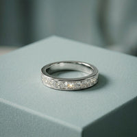 1.00 Ct Princess Cut Moissanite Channel Set Ring for Women White