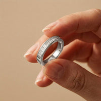 1.00 Ct Princess Cut Moissanite Channel Set Ring for Women White
