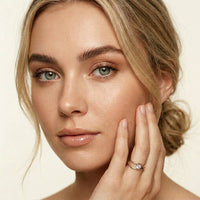 0.15 Ct Round Cut Moissanite Bypass Wave Ring for Women Rose Gold