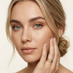 0.15 Ct Round Cut Moissanite Bypass Wave Ring for Women Gold