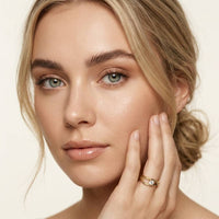 0.15 Ct Round Cut Moissanite Bypass Wave Ring for Women Gold