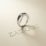 0.15 Ct Round Cut Moissanite Bypass Wave Ring for Women White