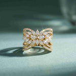 2.00 Ct Marquise Cut Moissanite Butterfly Bloom Statement Ring for Women