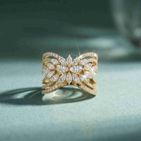 2.00 Ct Marquise Cut Moissanite Butterfly Bloom Statement Ring for Women