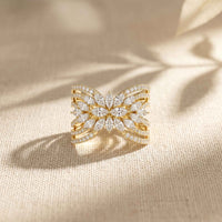 2.00 Ct Marquise Cut Moissanite Butterfly Bloom Statement Ring for Women