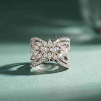 2.00 Ct Marquise Cut Moissanite Butterfly Bloom Statement Ring for Women