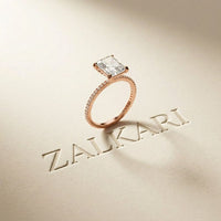 2.30 Ct Radiant Cut Moissanite Accent Ring for Women