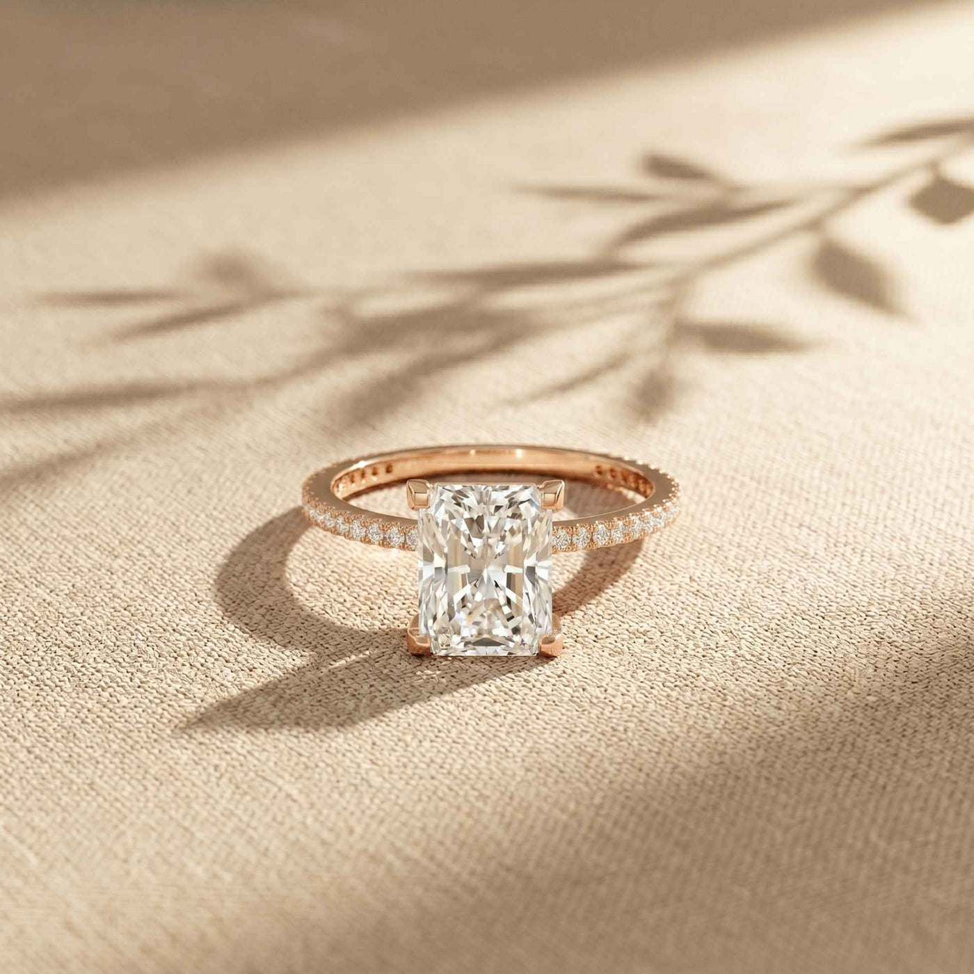 2.30 Ct Radiant Cut Moissanite Accent Ring for Women