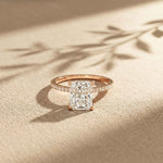 2.30 Ct Radiant Cut Moissanite Accent Ring for Women