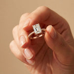 2.30 Ct Radiant Cut Moissanite Accent Ring for Women