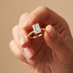 2.30 Ct Radiant Cut Moissanite Accent Ring for Women
