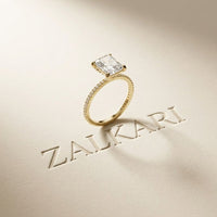 2.30 Ct Radiant Cut Moissanite Accent Ring for Women