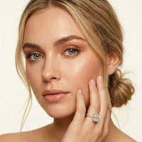 2.30 Ct Radiant Cut Moissanite Accent Ring for Women