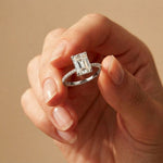 2.30 Ct Radiant Cut Moissanite Accent Ring for Women