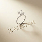 2.30 Ct Radiant Cut Moissanite Accent Ring for Women
