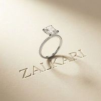 2.30 Ct Radiant Cut Moissanite Accent Ring for Women