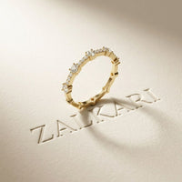 0.45 Ct Round Cut Moissanite Eternity Band Ring for Women