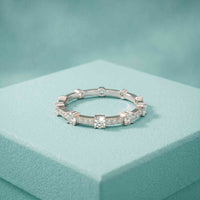 0.45 Ct Round Cut Moissanite Eternity Band Ring for Women