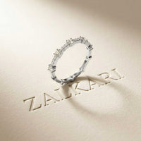 0.45 Ct Round Cut Moissanite Eternity Band Ring for Women