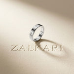 0.25 Ct Round Cut Moissanite Floral Accent Band Ring for Women White 