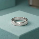 0.25 Ct Round Cut Moissanite Floral Accent Band Ring for Women White 