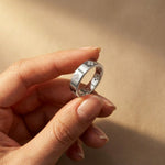 0.25 Ct Round Cut Moissanite Floral Accent Band Ring for Women White 
