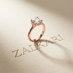 2.10 Ct Asscher Cut Moissanite Classic Solitaire Ring for Women Rose Gold