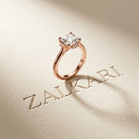 2.10 Ct Asscher Cut Moissanite Classic Solitaire Ring for Women Rose Gold