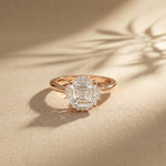 2.10 Ct Asscher Cut Moissanite Classic Solitaire Ring for Women Rose Gold