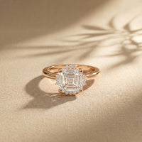 2.10 Ct Asscher Cut Moissanite Classic Solitaire Ring for Women Rose Gold