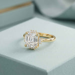2.10 Ct Asscher Cut Moissanite Classic Solitaire Ring for Women Gold