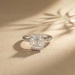 2.10 Ct Asscher Cut Moissanite Classic Solitaire Ring for Women White