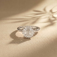 2.10 Ct Asscher Cut Moissanite Classic Solitaire Ring for Women White