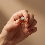 2.10 Ct Cushion Cut Moissanite Starburst Accent Ring for Women Gold