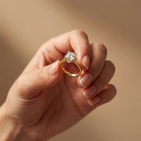 2.10 Ct Cushion Cut Moissanite Starburst Accent Ring for Women Gold